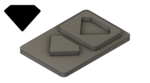 Cut Diamond (Rounded) - .42"x.30"